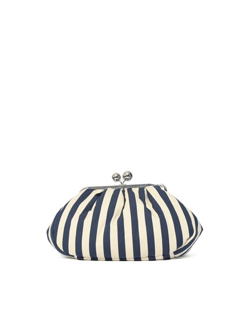 Pasticcino Bag medium WKAGERUSIA in cotone a righe blu e bianco WEEKEND MAX MARA | 2615511135600007
